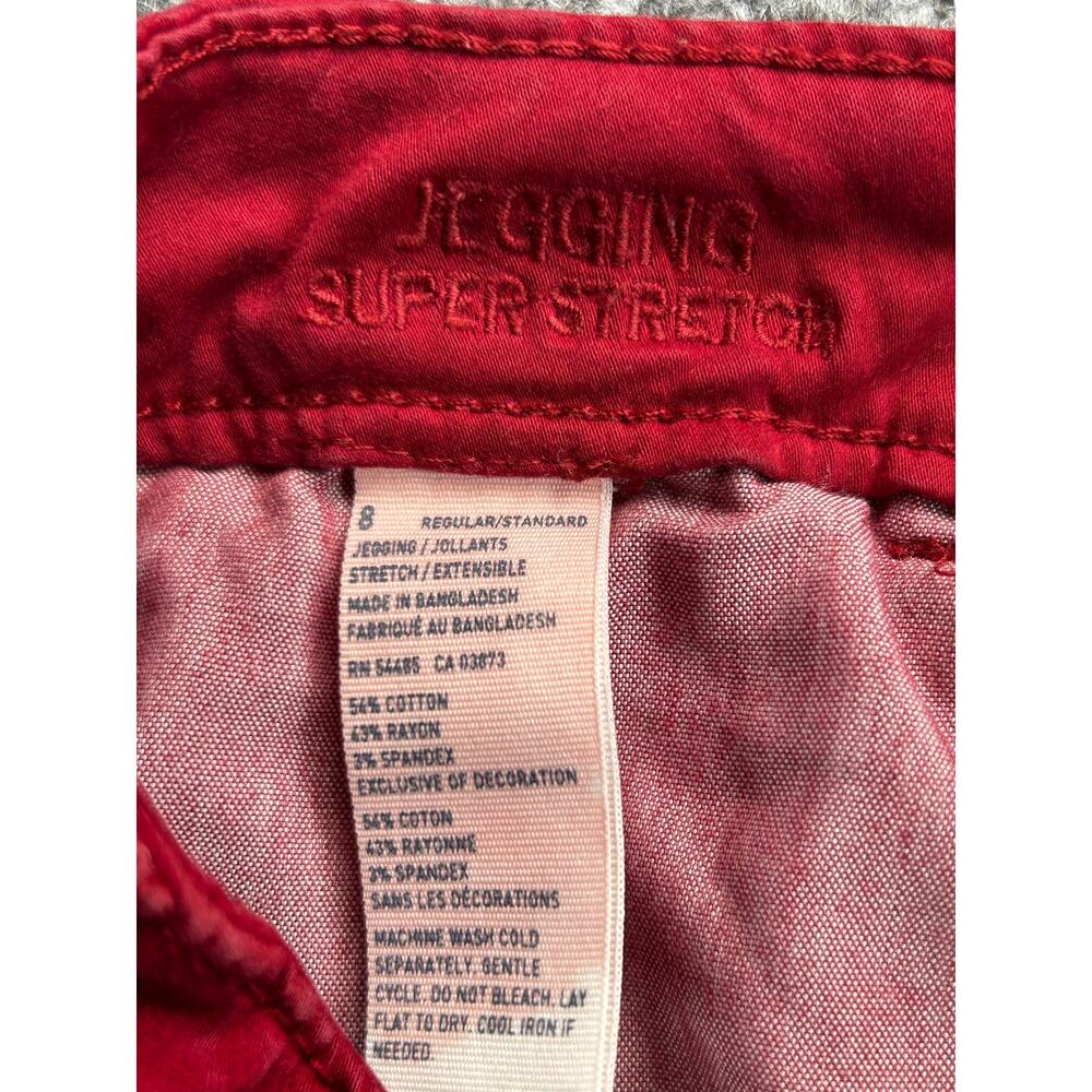 American Eagle Next Level Super Stretch Jeggings Girls Size 8 Burgundy - Picture 3 of 9